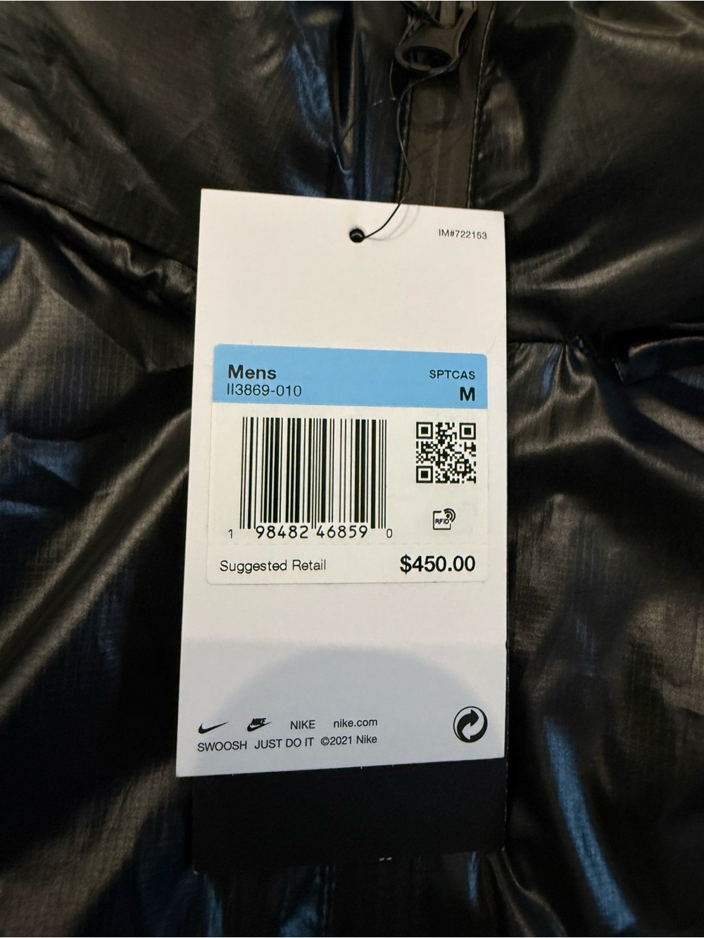 Nike Tech Bubble Puffer Coat with White Reflective Piping - Picture 4 of 7
